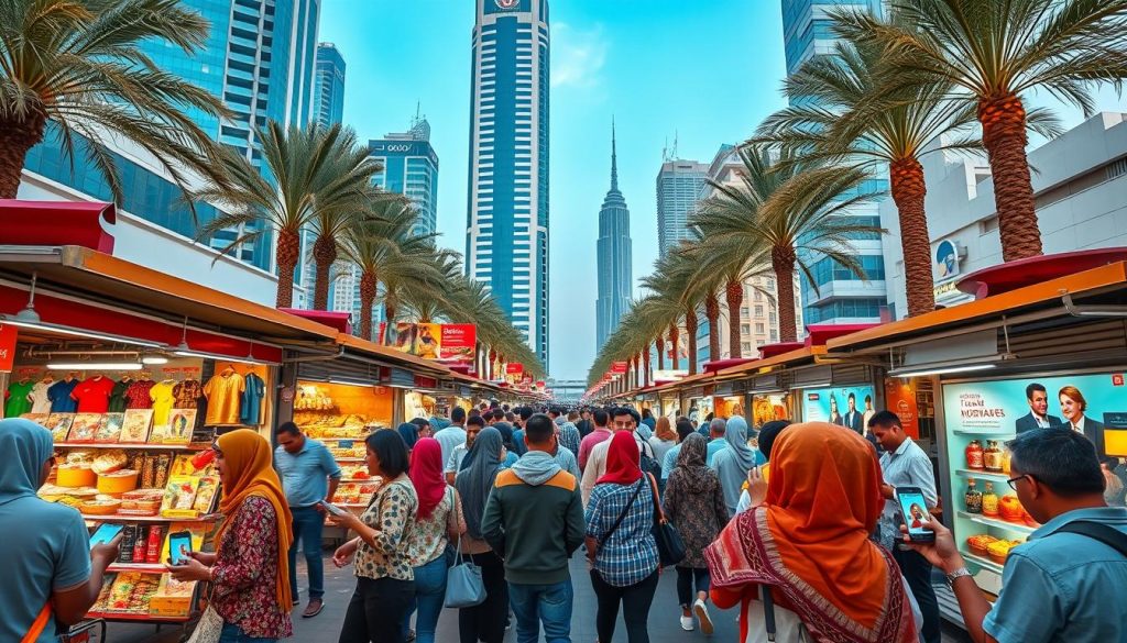 A dynamic scene of Dubai’s e-commerce market with a focus on the role of paid search advertising.