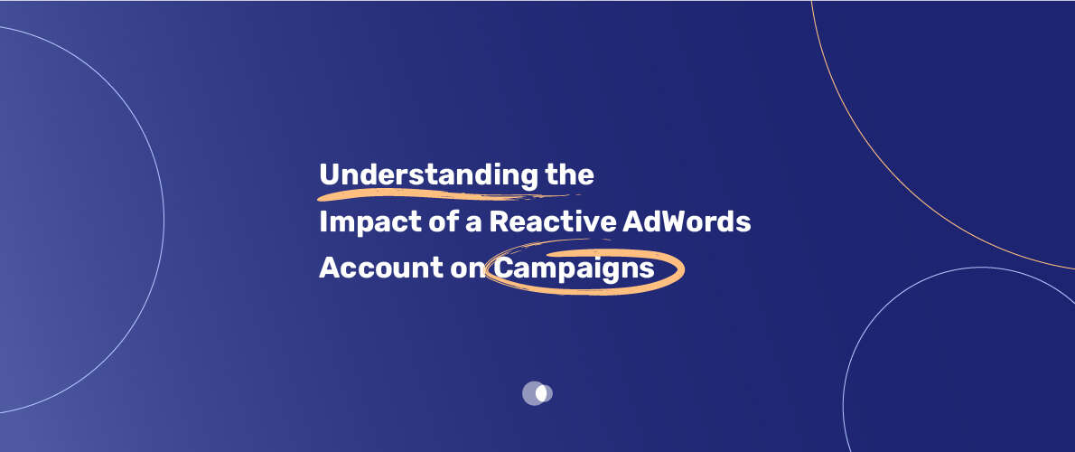 Illustration showing the negative effects of a reactive AdWords account management approach on campaign performance and ROI.