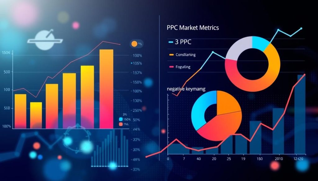 Visual of Google Ads account metrics improved with negative keywords strategy.