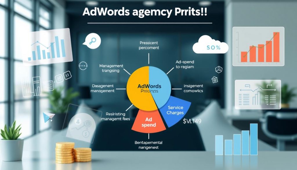 A strategy session in progress with a diverse marketing team discussing AdWords campaign strategies on a whiteboard.