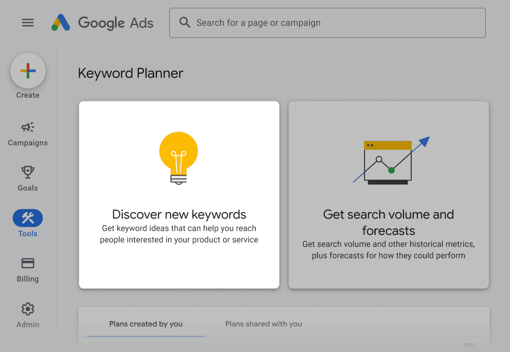 Keyword Planner AT GOOGLE ADS