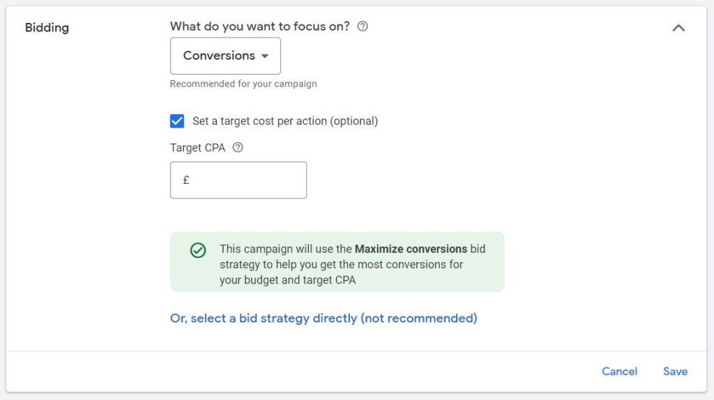 Target CPA (Cost Per Acquisition) and Campaign Settings for Google Ads