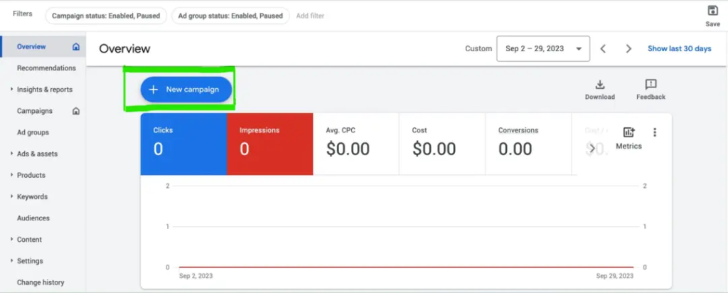 select or create a campaign
