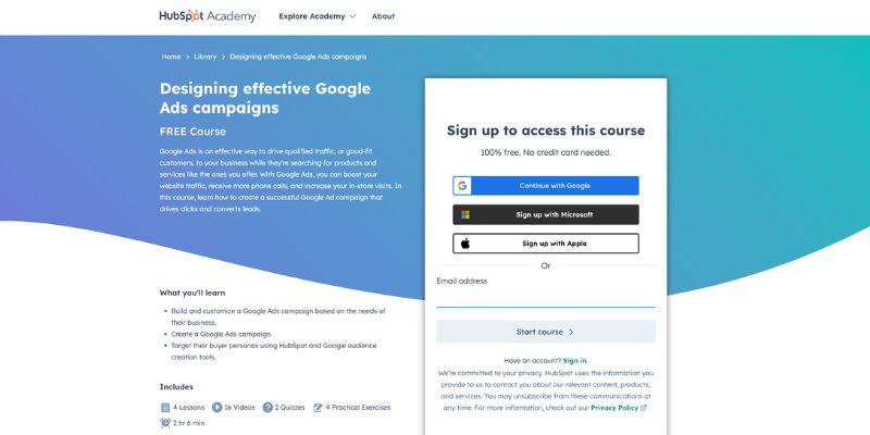 HubSpot Academy Google Ads Course