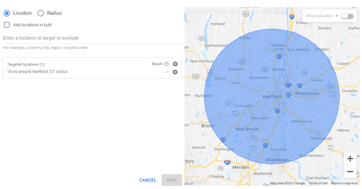 location in google ads and Creating New Ad Group