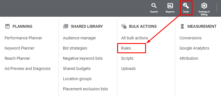 rules and monitor google ads
