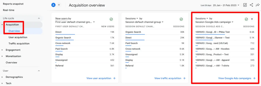 Google Ads Data in GA4