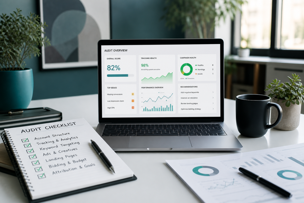 technical google ads audit checklist featured image for account review