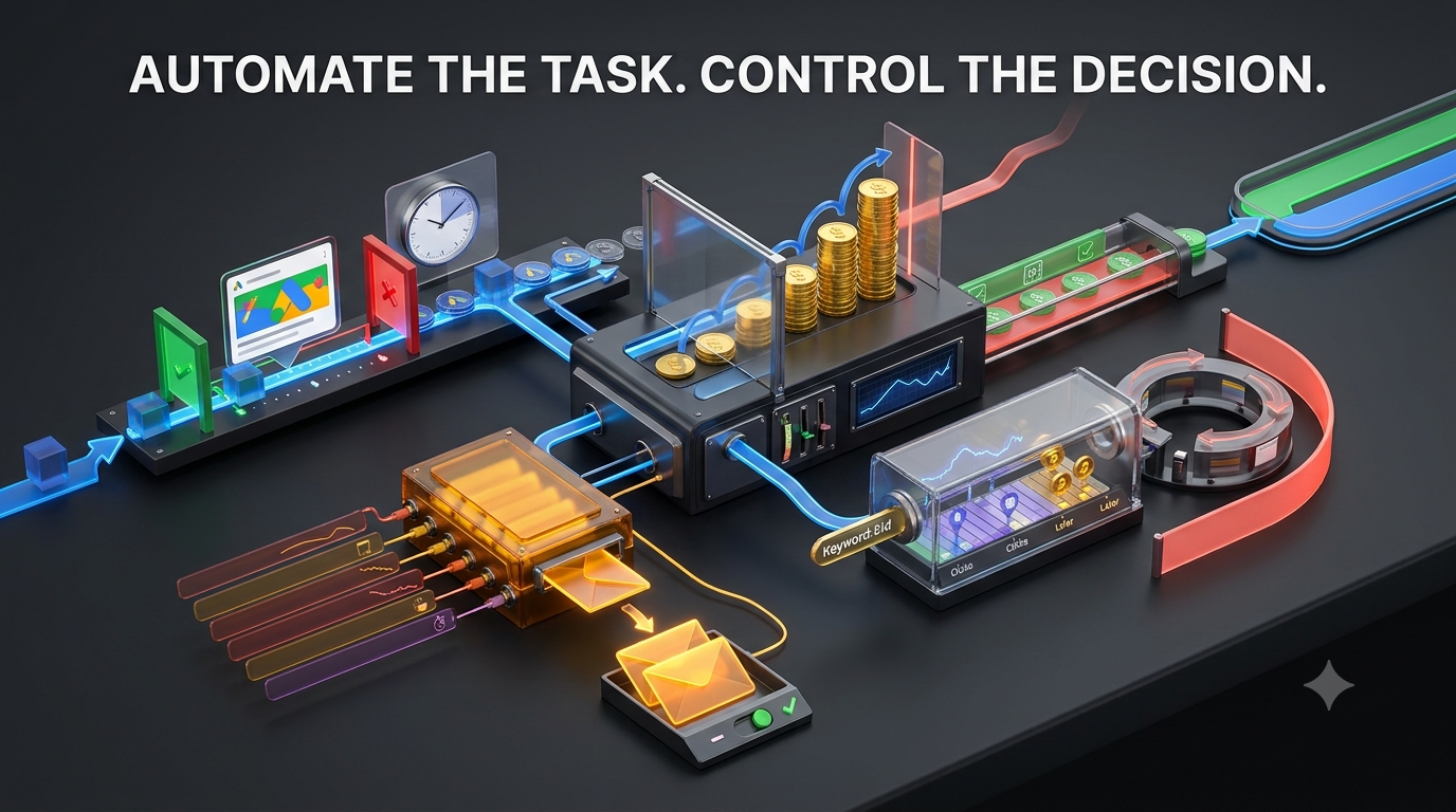 Google Ads automated rules saving time and protecting budget