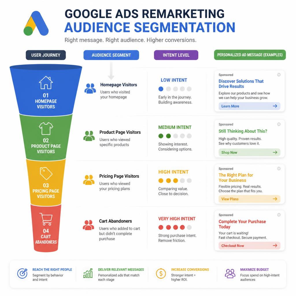Google Display Ads remarketing strategy audience segmentation dashboard