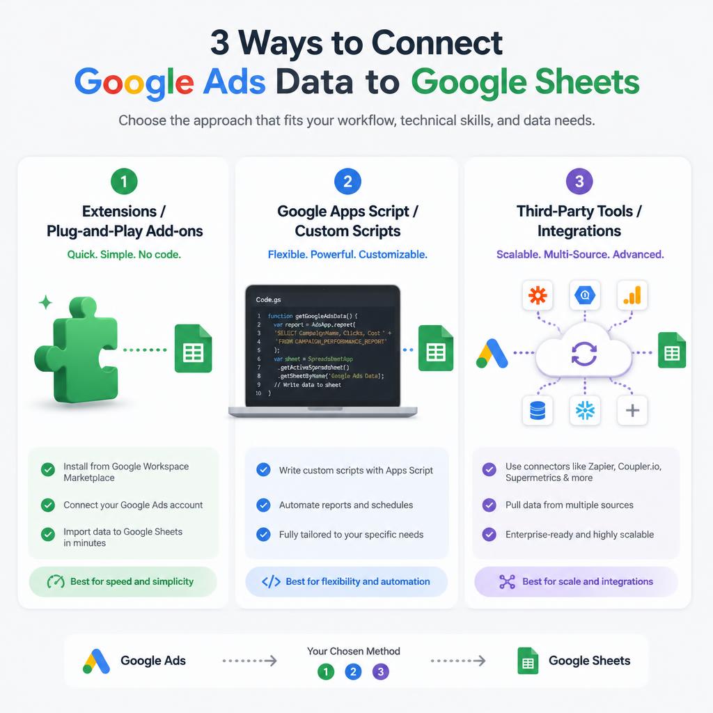 Google Ads Sheets add-on metrics schedule for automated PPC reporting